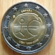 Spanien 2 Euro Münze - 10 Jahre Euro - WWU - EMU 2009 - Teilauflage mit großen Sternen auf der Motivseite - © eurocollection.co.uk