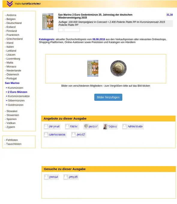 Angebote und Gesuche eintragen