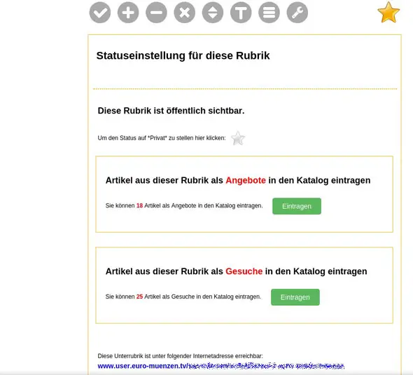Angebote und Gesuche eintragen
