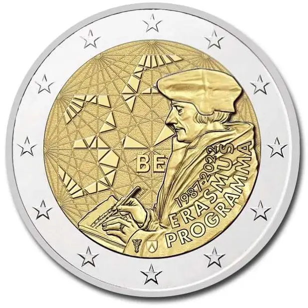 2 Euro Münze Erasmus Programme Wert Belgien 2 Euro Münze - 35 Jahre Erasmus-Programm 2022 in Coincard