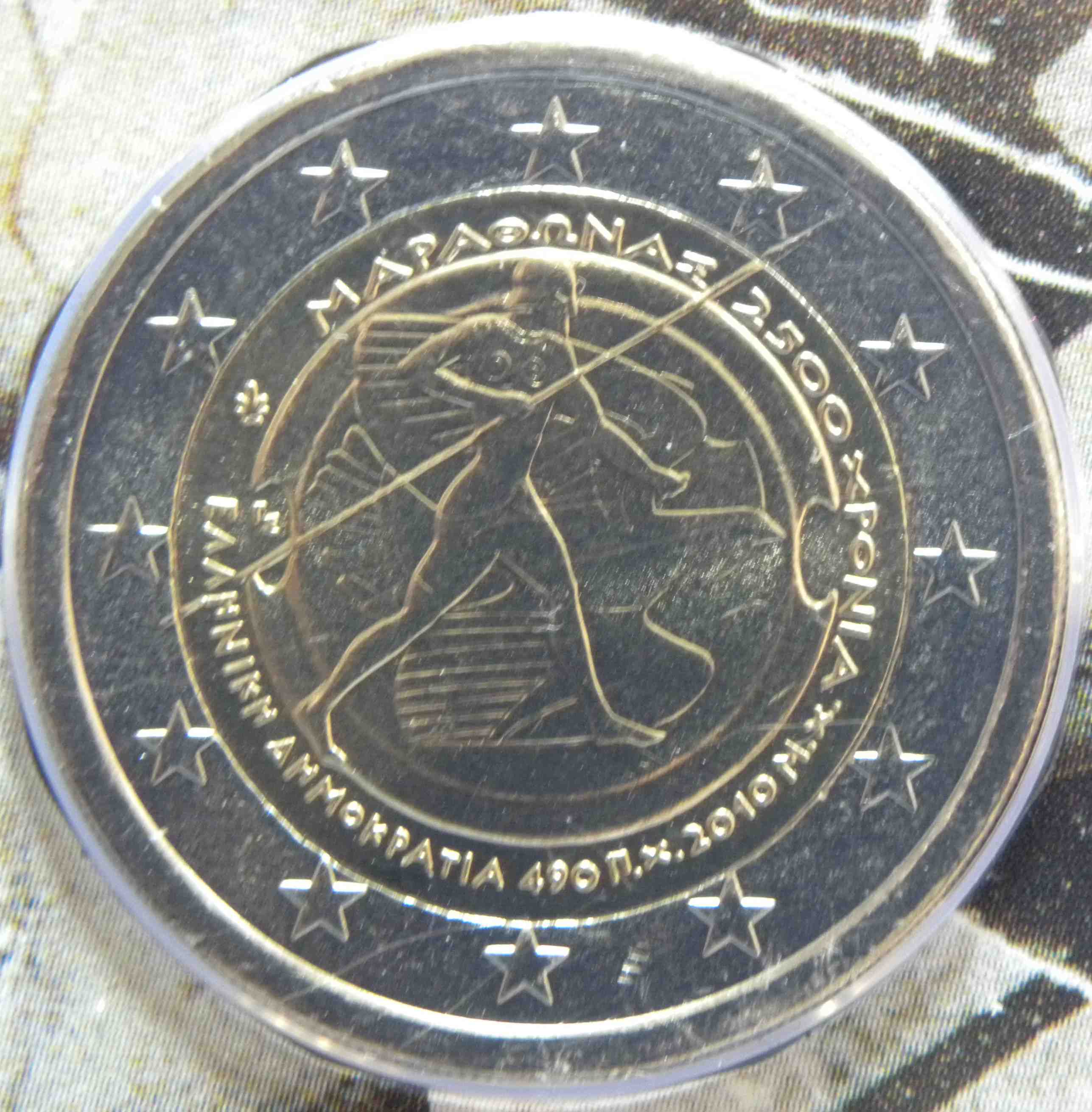 Griechenland 2 Euro Münze 2500 Jahre Schlacht Von Marathon 2010