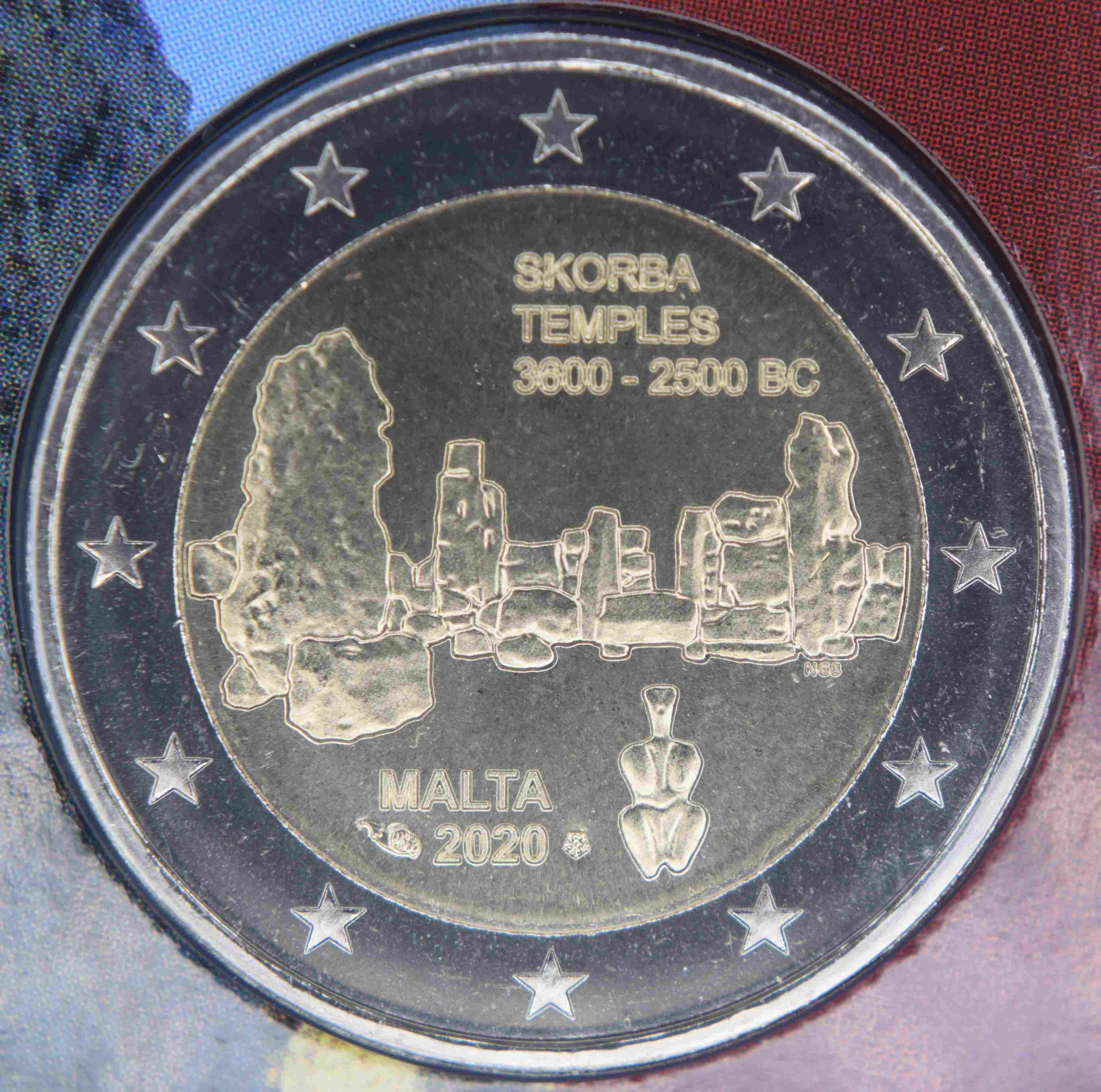 Malta 2 Euro Münze Prähistorische Stätten Maltas Tempel von Skorba 2020 mit Prägezeichen Malta 2 Euro Münze Prähistorische Stätten Maltas Tempel von Skorba 2020 mit Prägezeichen