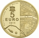 Frankreich 5 Euro Gold Münze - UNESCO Weltkulturerbe - Ufer der Seine - Invalides - Grand Palais 2015 - © NumisCorner.com