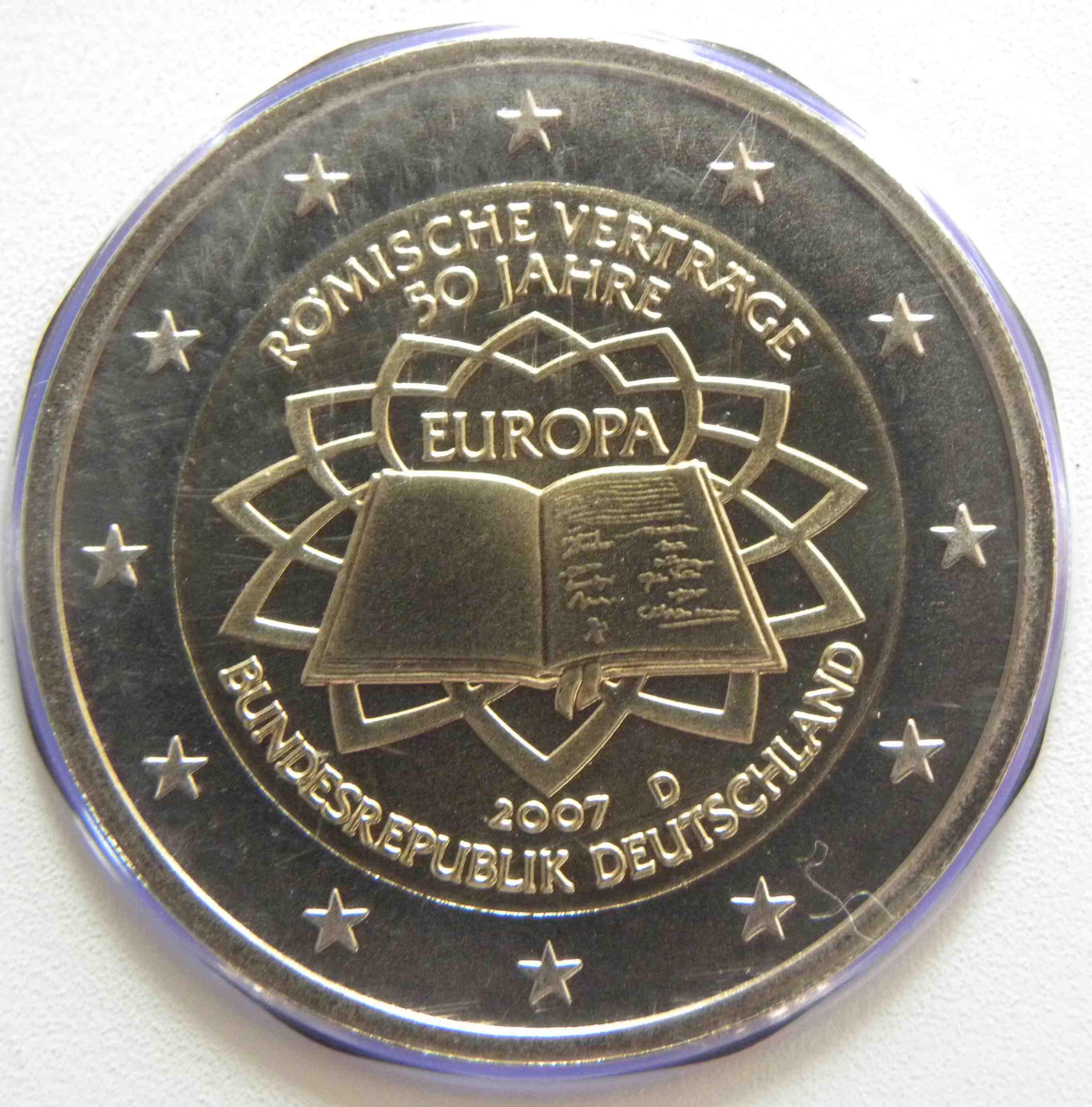 Deutschland 2 Euro Münze 2007 - 50 Jahre Römische Verträge - D