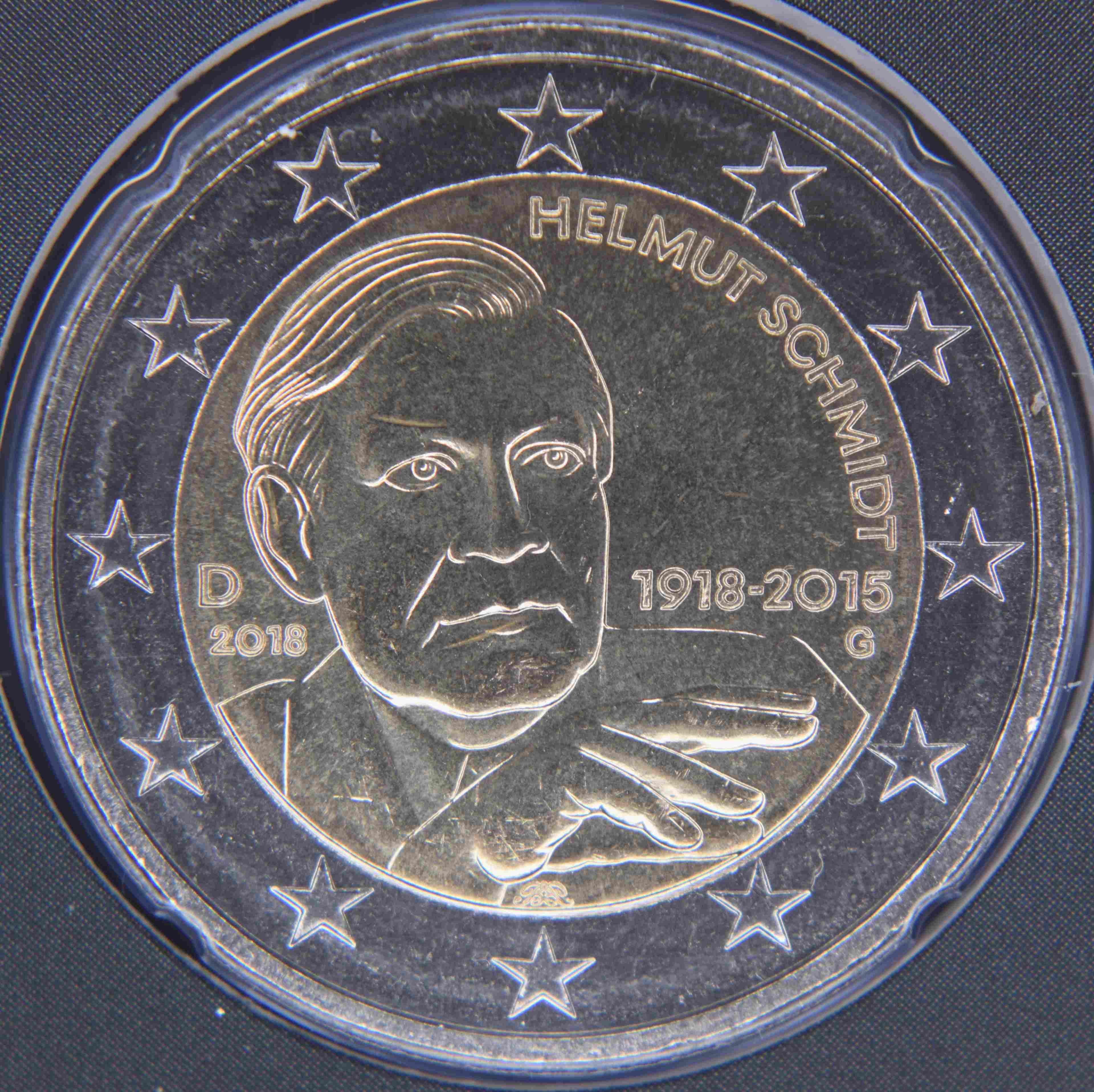 Deutschland 2 Euro Münze 2018 - 100. Geburtstag von Helmut Schmidt - G
