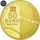 Frankreich 50 Euro Goldmünze - UNESCO Weltkulturerbe - Ufer der Seine - Louvre - Pont des Arts 2018 - © NumisCorner.com