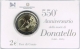 Italien 2 Euro Münze - 550. Todestag von Donatello 2016 in Coincard -  © Zafira
