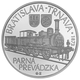 Slowakei 10 Euro Silbermünze - 150. Jahrestag der Eröffnung der Dampfeisenbahn zwischen Bratislava und Trnava 2023 - Polierte Platte - © National Bank of Slovakia